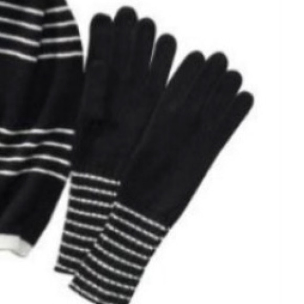 Merona Black and White Stripe Gloves
